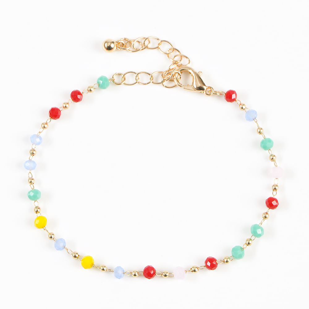 Bratara aurie cu pietre colorate - 2 | YEO