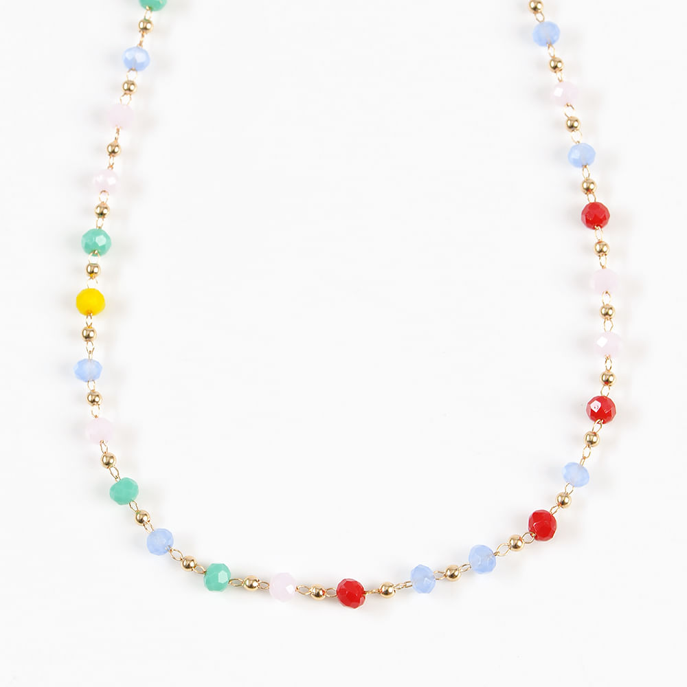 Colier cu margele mici multicolore - 1 | YEO