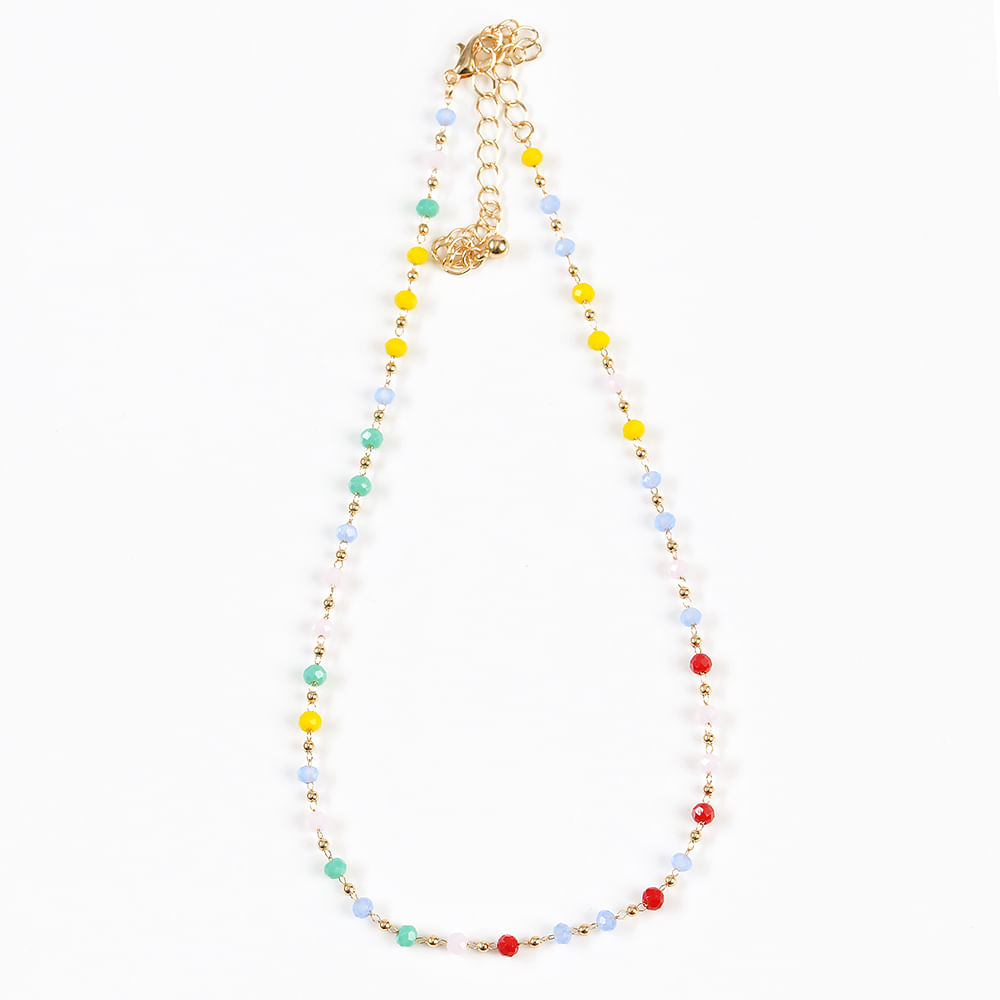 Colier cu margele mici multicolore - 3 | YEO