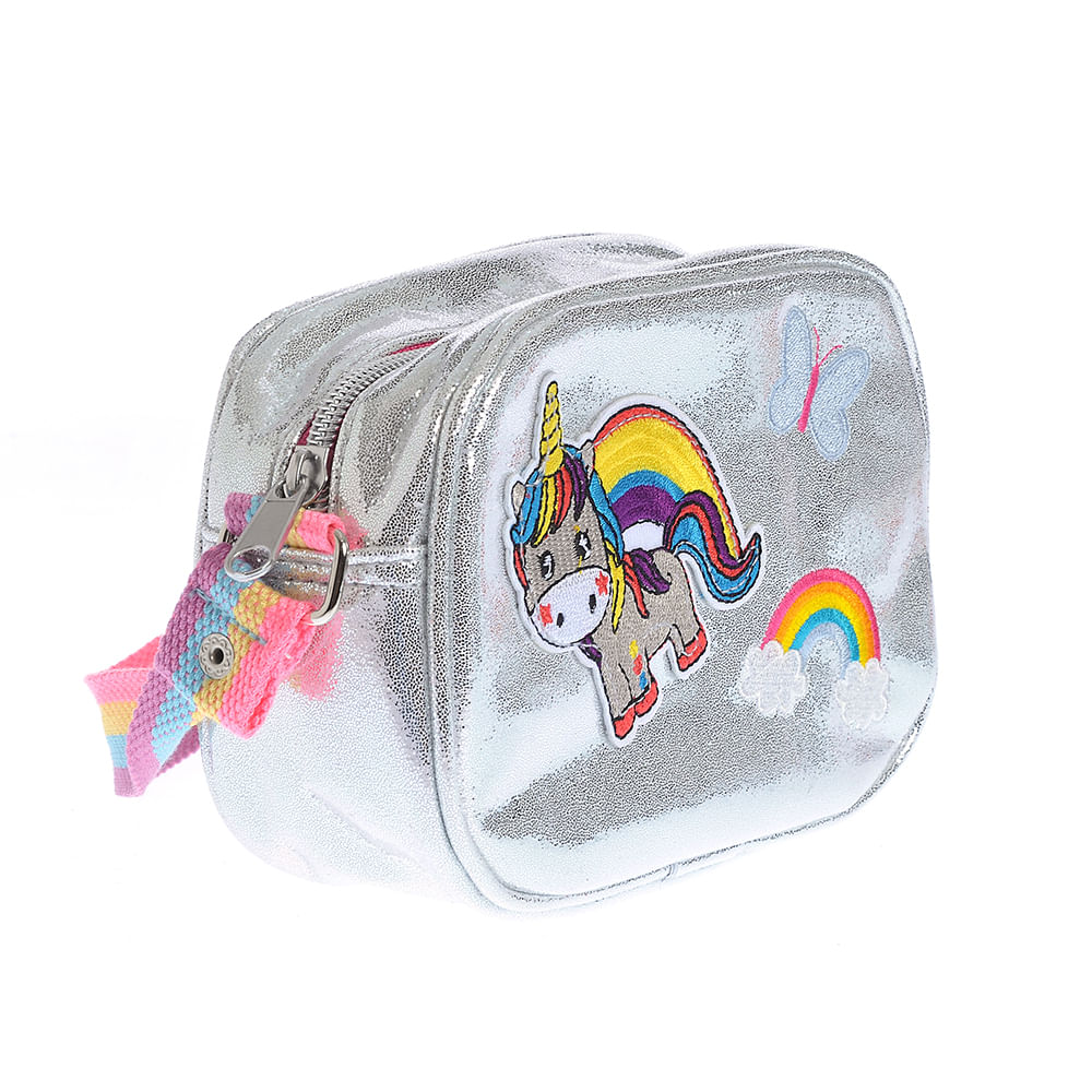 Geanta argintie cu unicorn - 2 | YEO