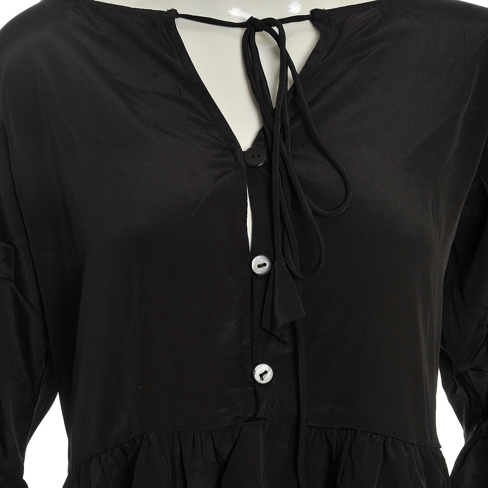 Bluza neagra cu spatele gol - 1 | YEO