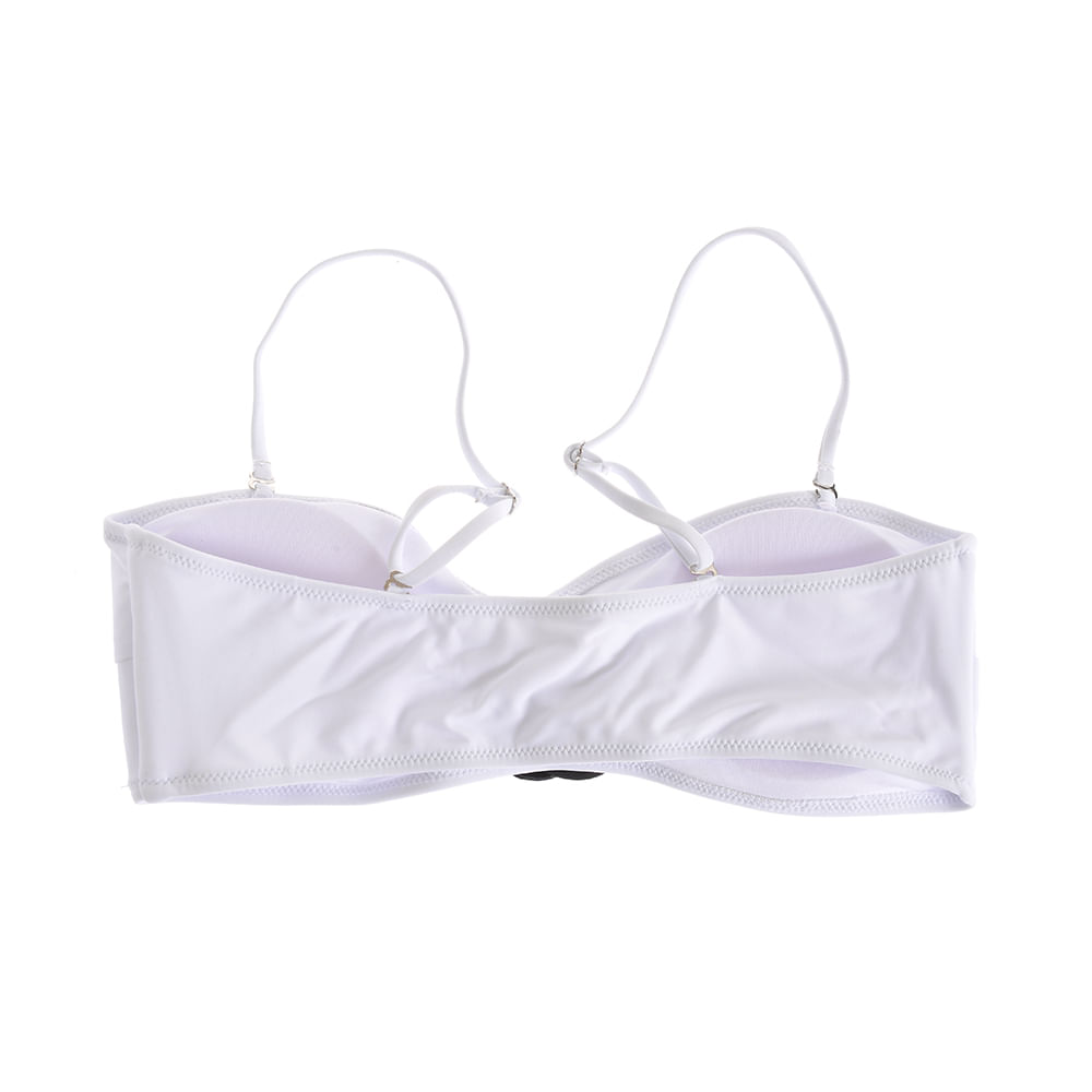 Sutien de baie alb cu trandafir - 2 | YEO
