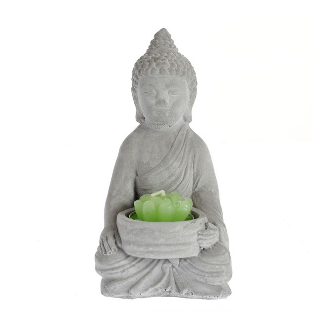 Suport gri lumanari forma Buddha 16 cm