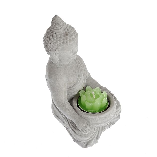 Suport gri lumanari forma Buddha 16 cm