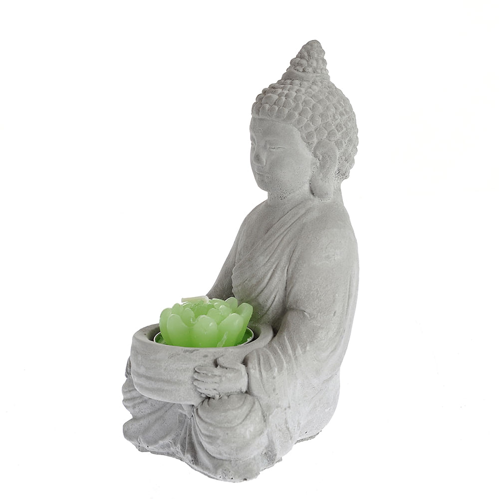 Suport gri lumanari forma Buddha 16 cm - 3 | YEO
