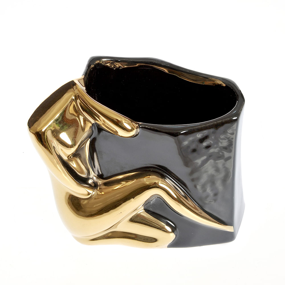 Vaza neagra ceramica silueta 12 cm