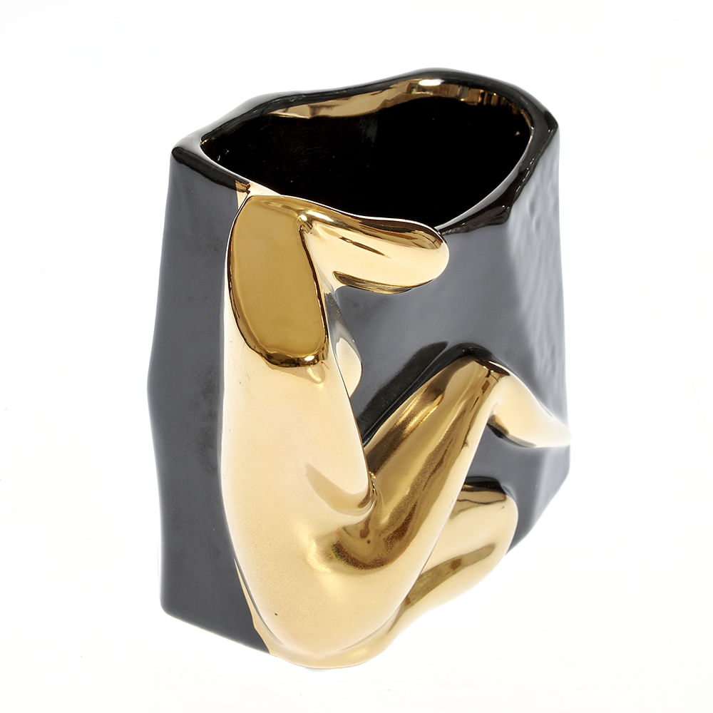 Vaza neagra ceramica silueta 12 cm - 1 | YEO