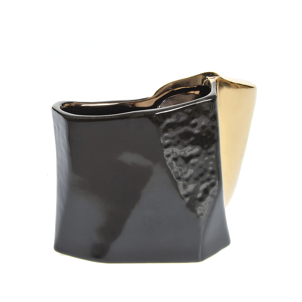 Vaza neagra ceramica silueta 12 cm - 3 | YEO