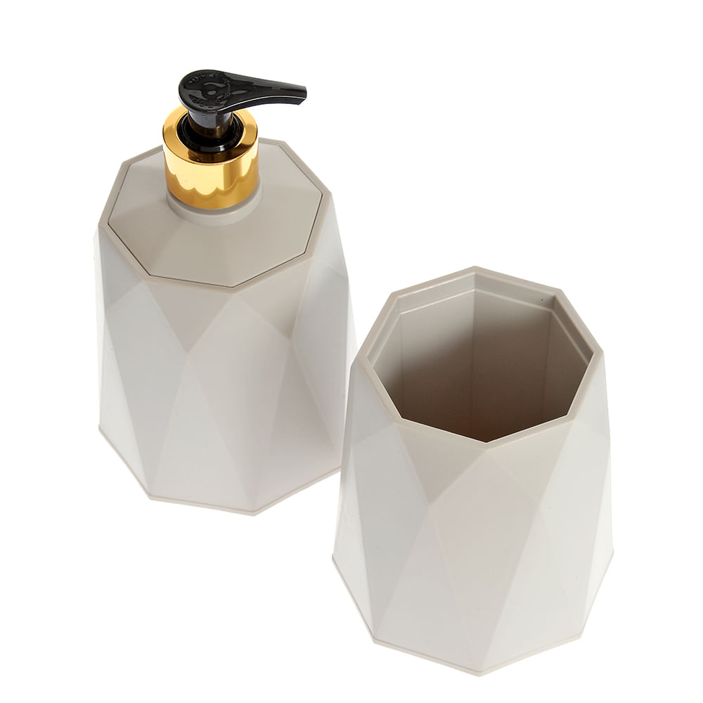 Set gri dispenser sapun si suport periute dinti 10 cm - 3 | YEO