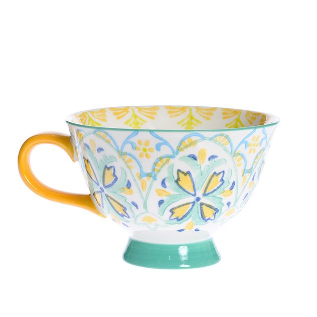 Cana din ceramica cu imprimeu floral 450 ml