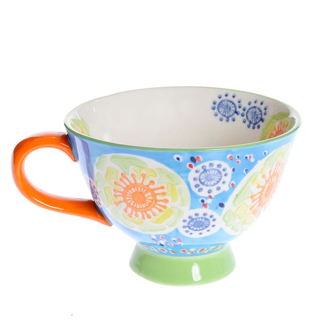 Cana multicolora 450 ml imprimeu flori