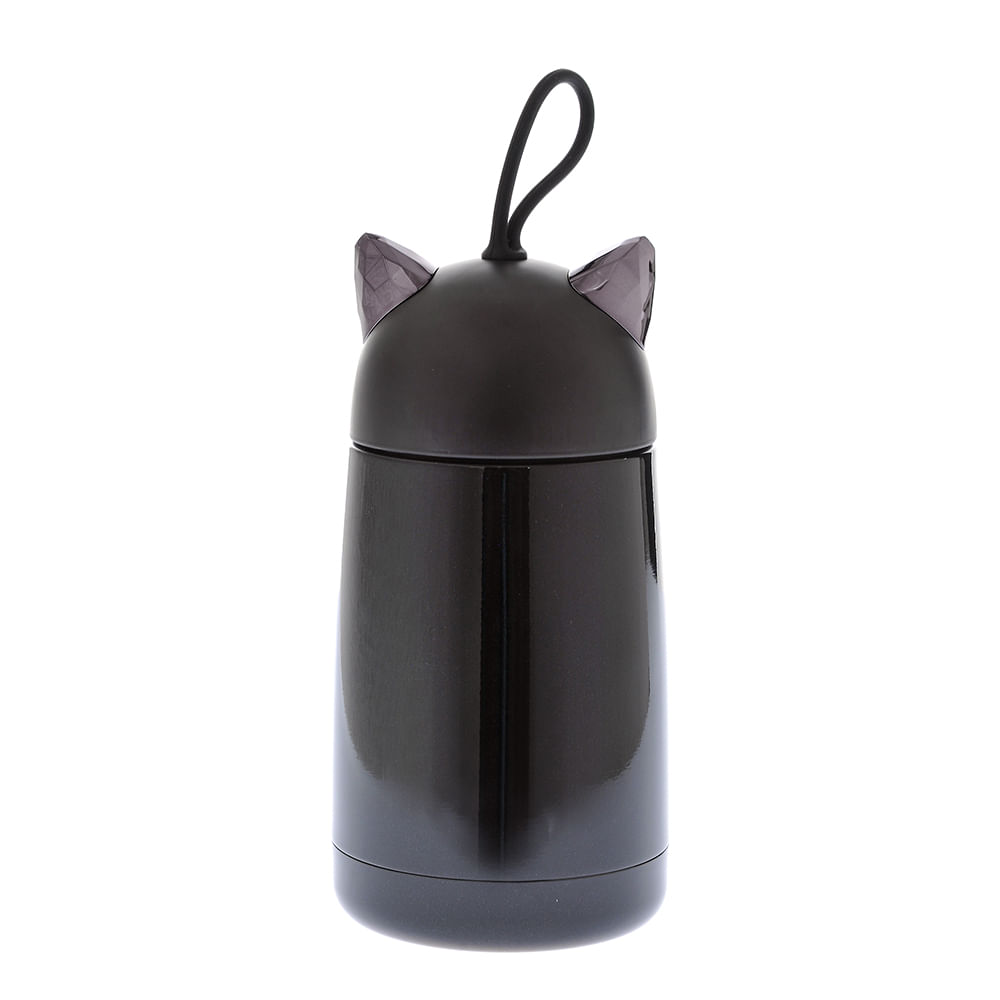 Termos negru cu capac pisica 350 ml - 2 | YEO