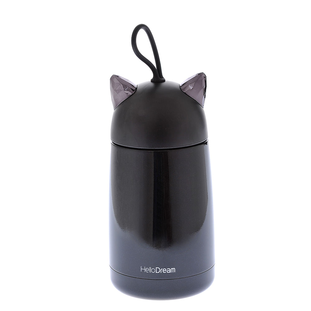Termos negru cu capac pisica 350 ml - 3 | YEO