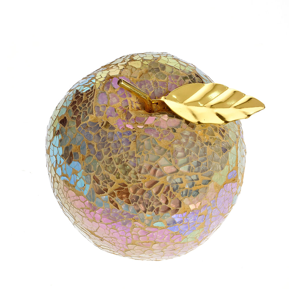Decoratiune mar mozaic auriu 11 cm - 3 | YEO