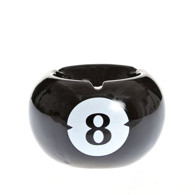 Scrumiera minge neagra 10.5 cm
