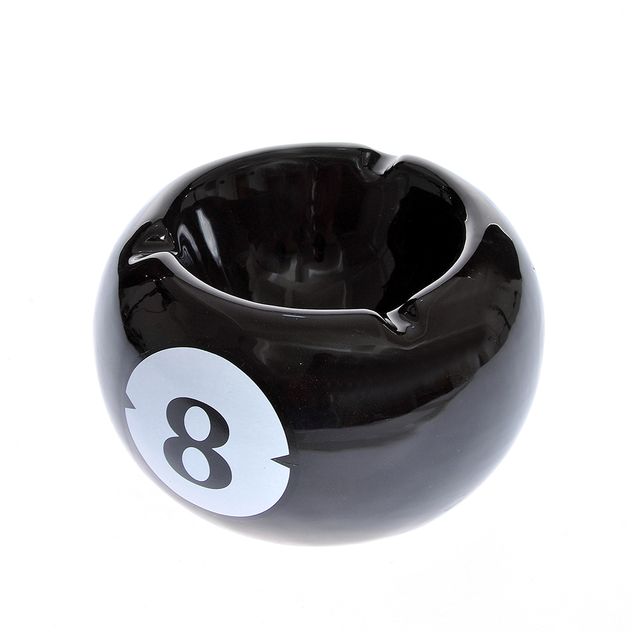 Scrumiera minge neagra 10.5 cm