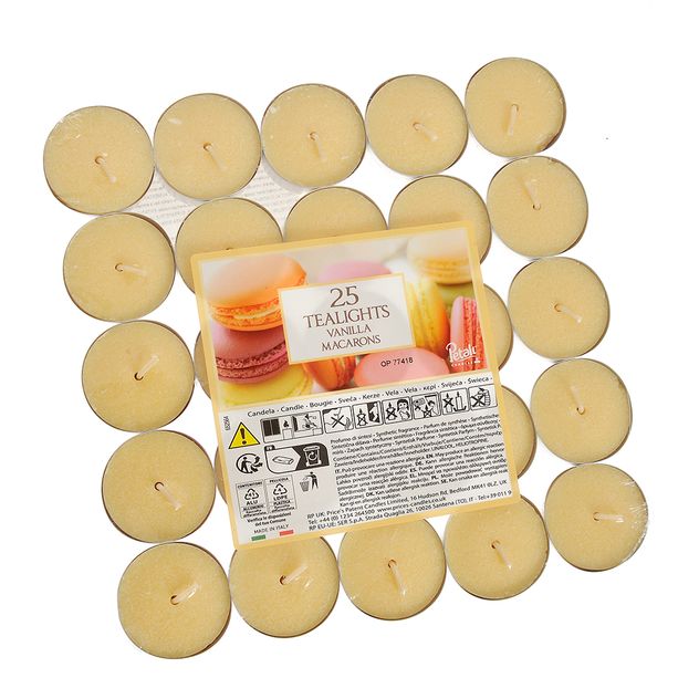 Set 25 lumanari parfumate cu vanilie si macarons