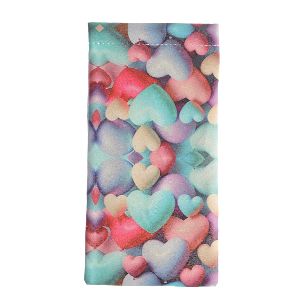 Etui ochelari cu inimi multicolore