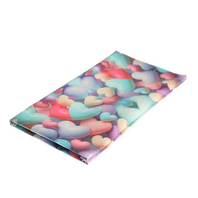 Etui ochelari cu inimi multicolore