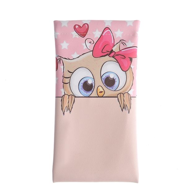 Etui roz cu bufnita si stelute