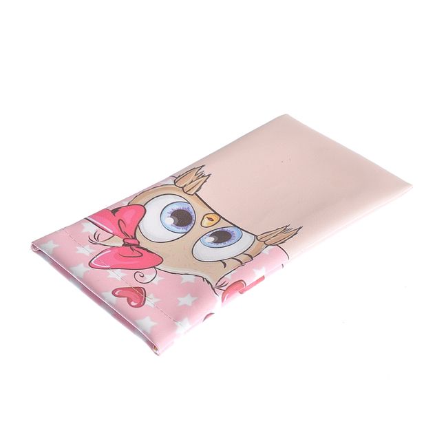 Etui roz cu bufnita si stelute