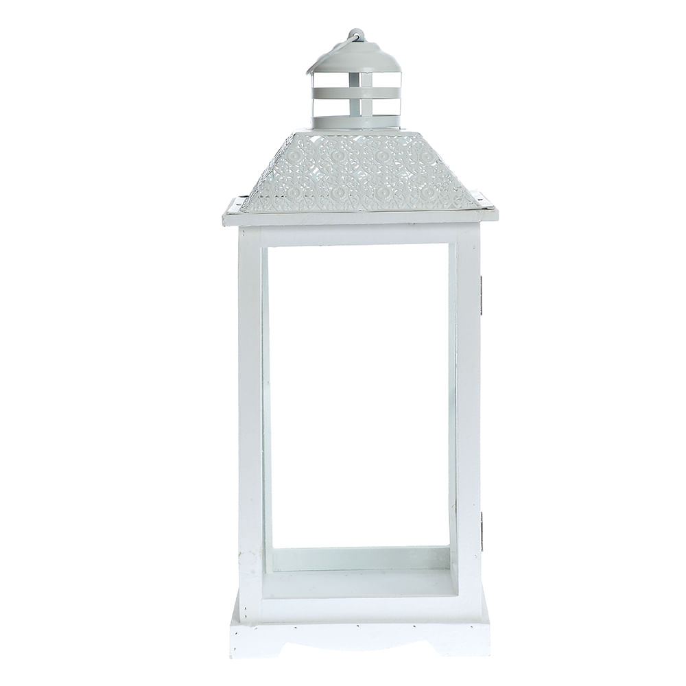 Felinar alb din lemn 56 cm - 3 | YEO