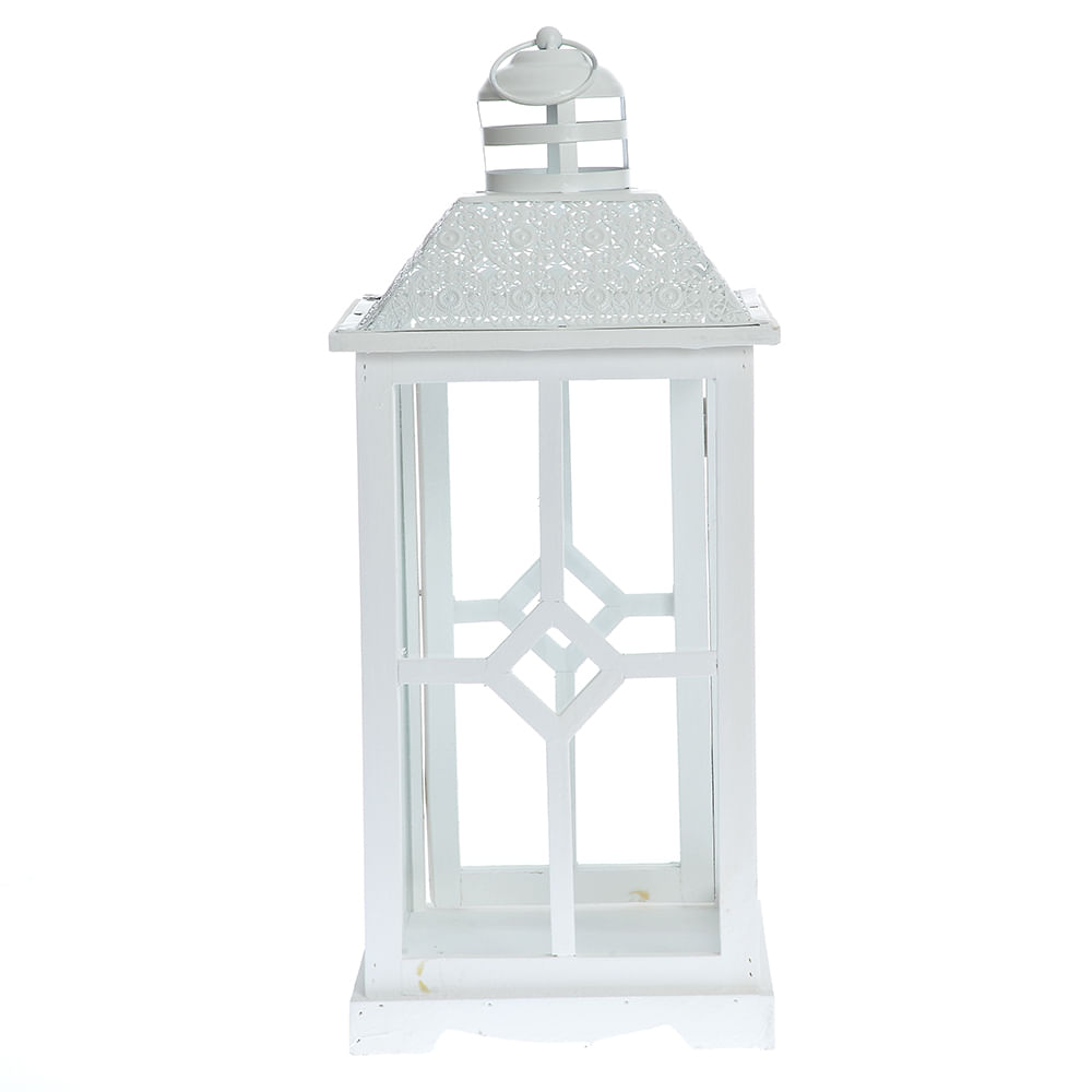 Felinar alb din lemn 56 cm - 4 | YEO