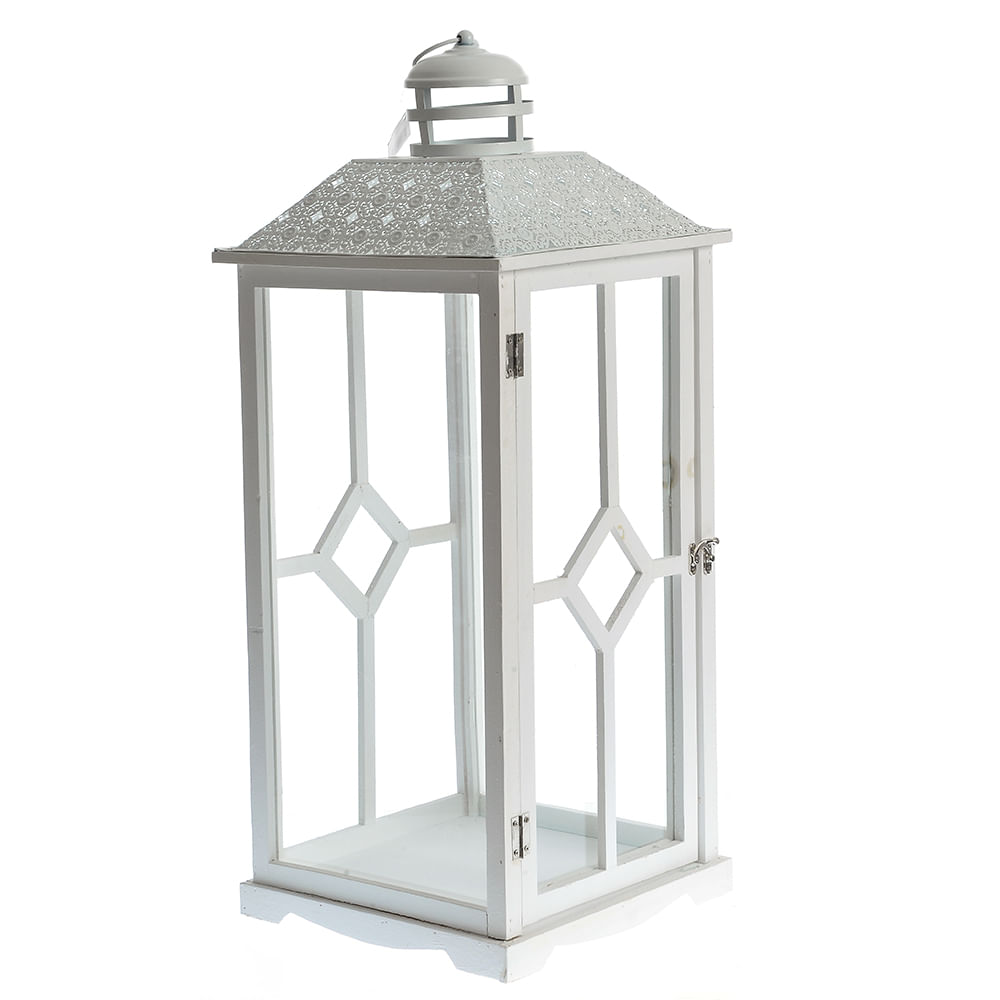 Felinar alb din lemn 75 cm - 3 | YEO
