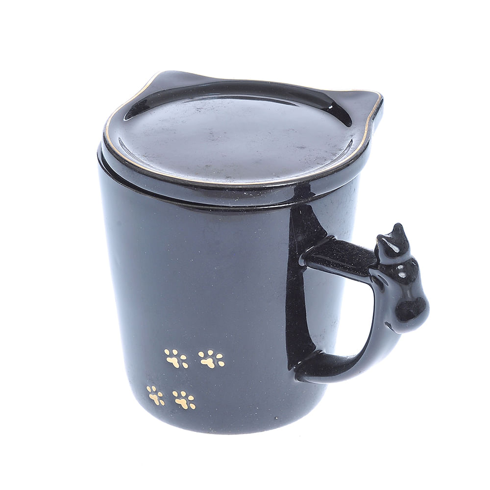 Cana neagra cu capac pisica - 3 | YEO