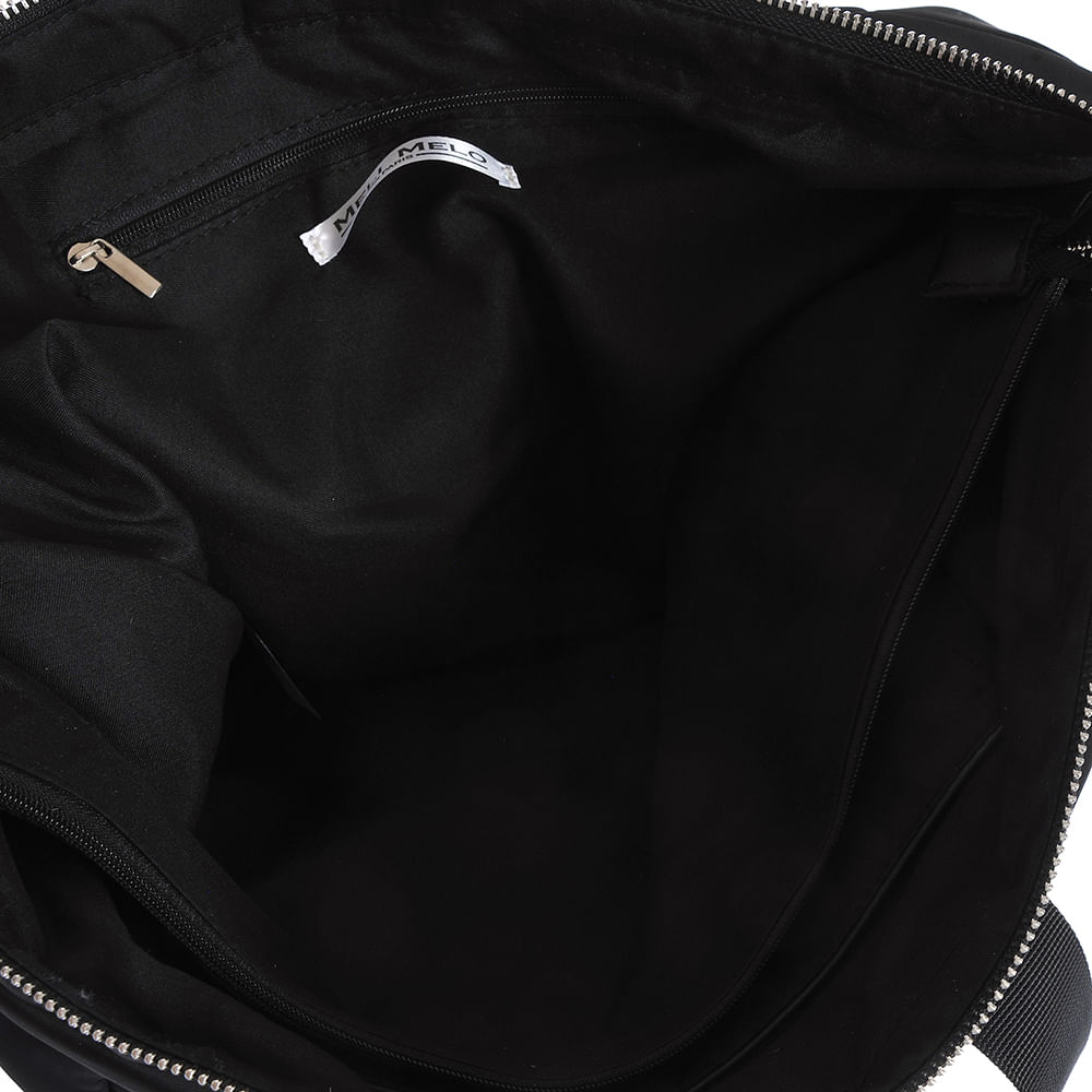 Geanta neagra practica cu detalii argintii - 3 | YEO