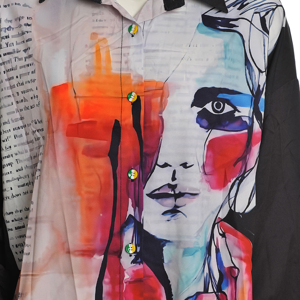 Camasa cu imprimeu multicolor - 1 | YEO