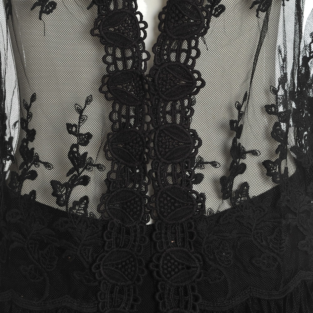 Bluza neagra cu flori - 1 | YEO