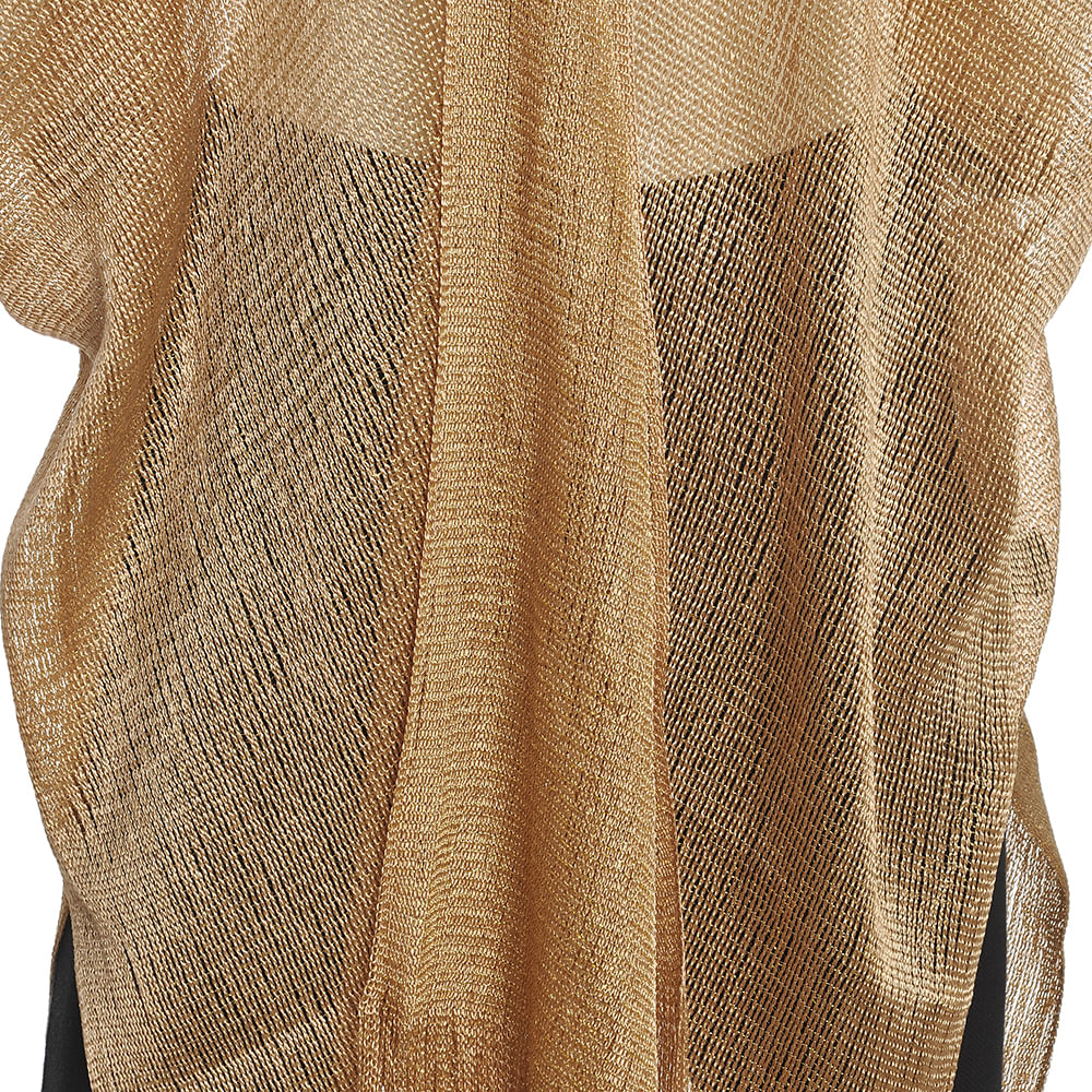 Poncho auriu cu franjuri - 1 | YEO