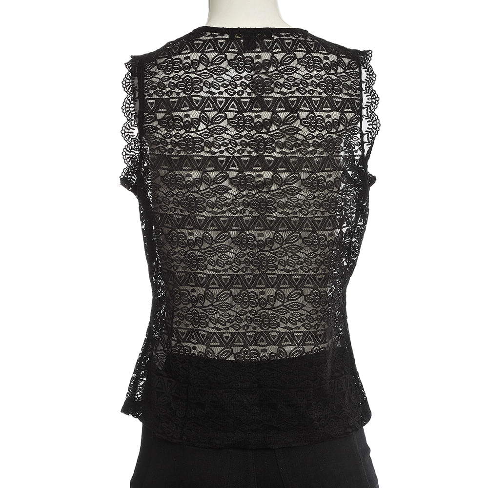 Top negru cu dantela - 2 | YEO