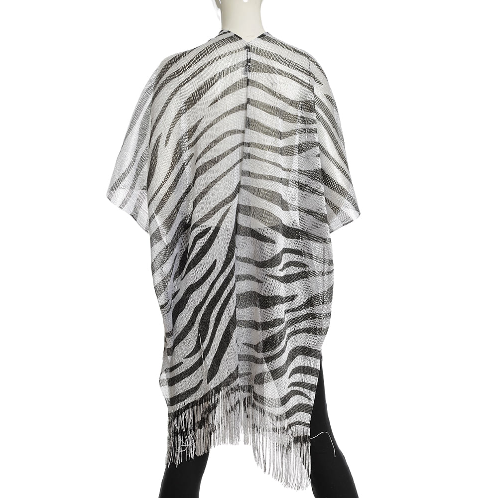 Poncho cu model animal print - 2 | YEO