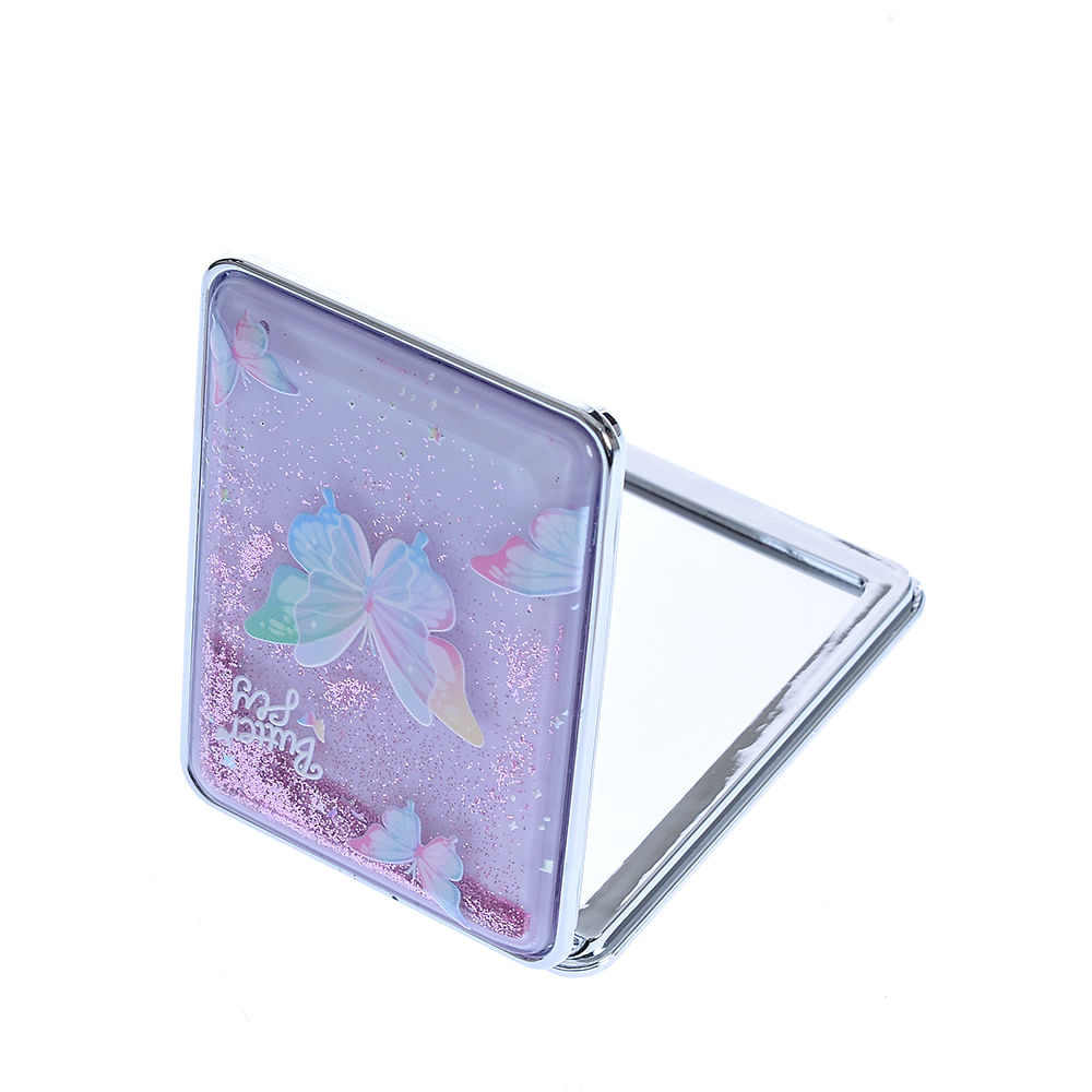 Oglinda cosmetica cu sclipici roz - 3 | YEO