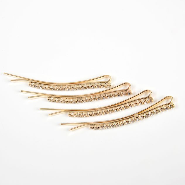 Set 4 agrafe de par aurii cu pietre acrilice