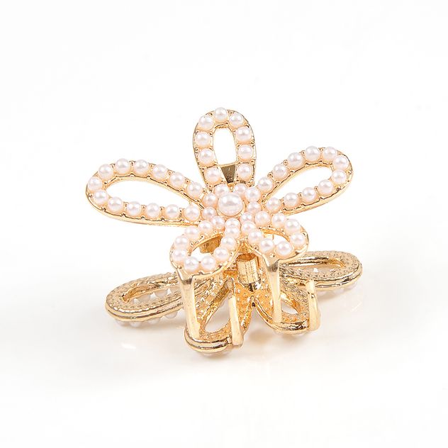 Cleste de par in forma de floare cu perle albe