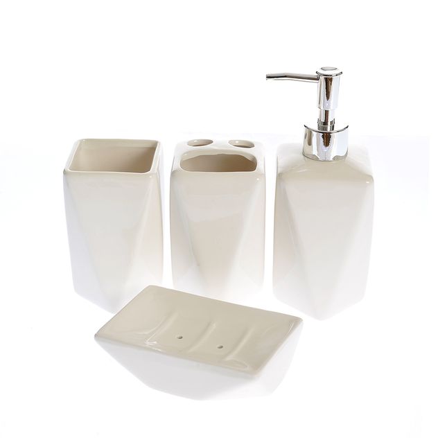 Set de baie alb din ceramica