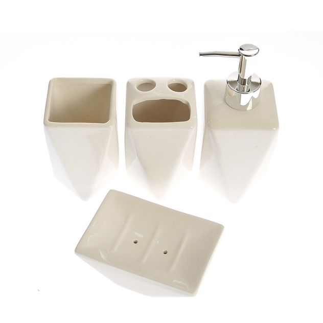 Set de baie alb din ceramica