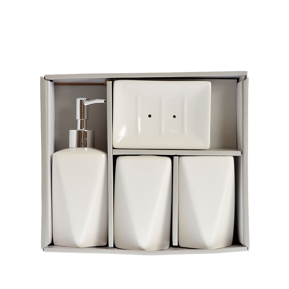Set de baie alb din ceramica - 2 | YEO