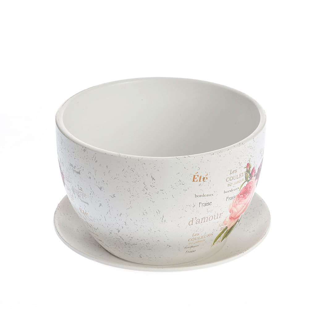 Ghiveci din ceramica cu farfurie - 2 | YEO
