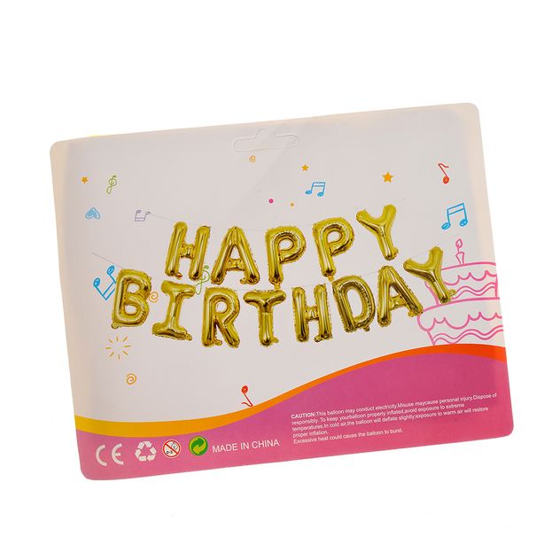 Set baloane aurii Happy Birthday