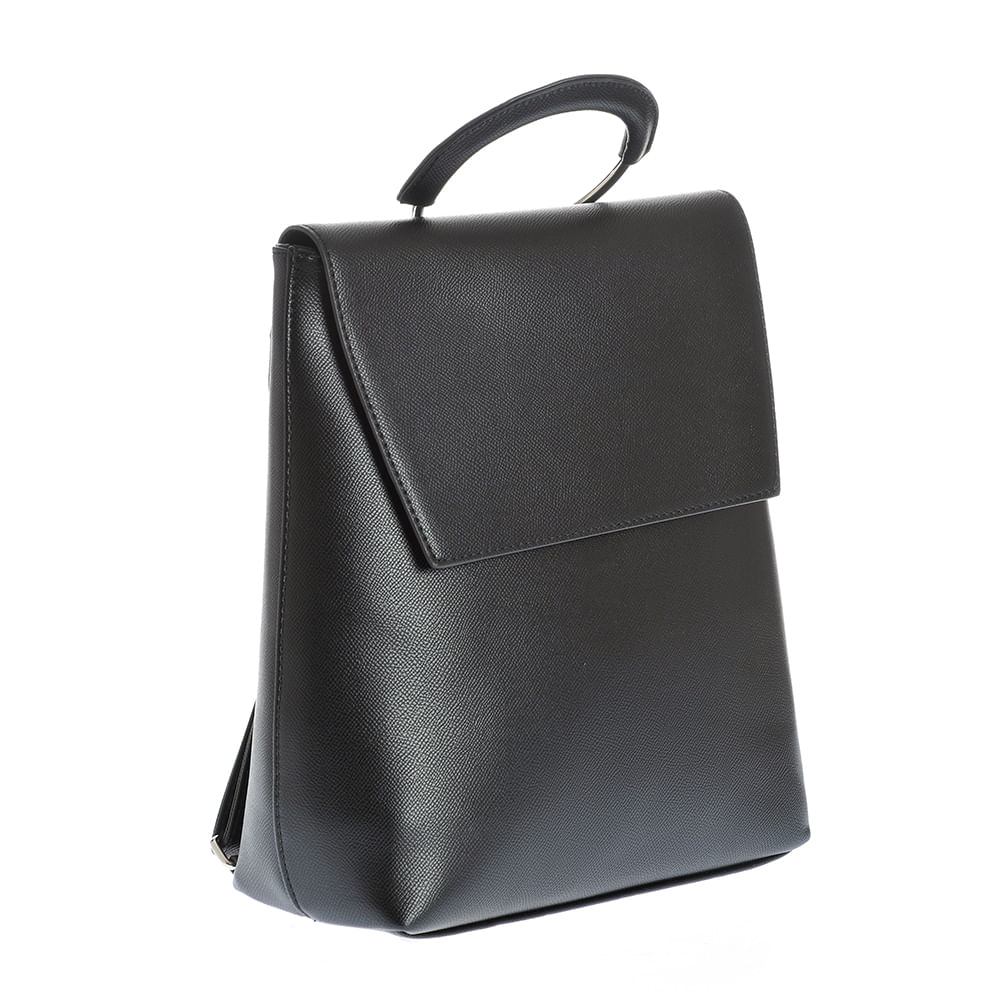 Rucsac negru din piele ecologica cu maner rotund - 1 | YEO
