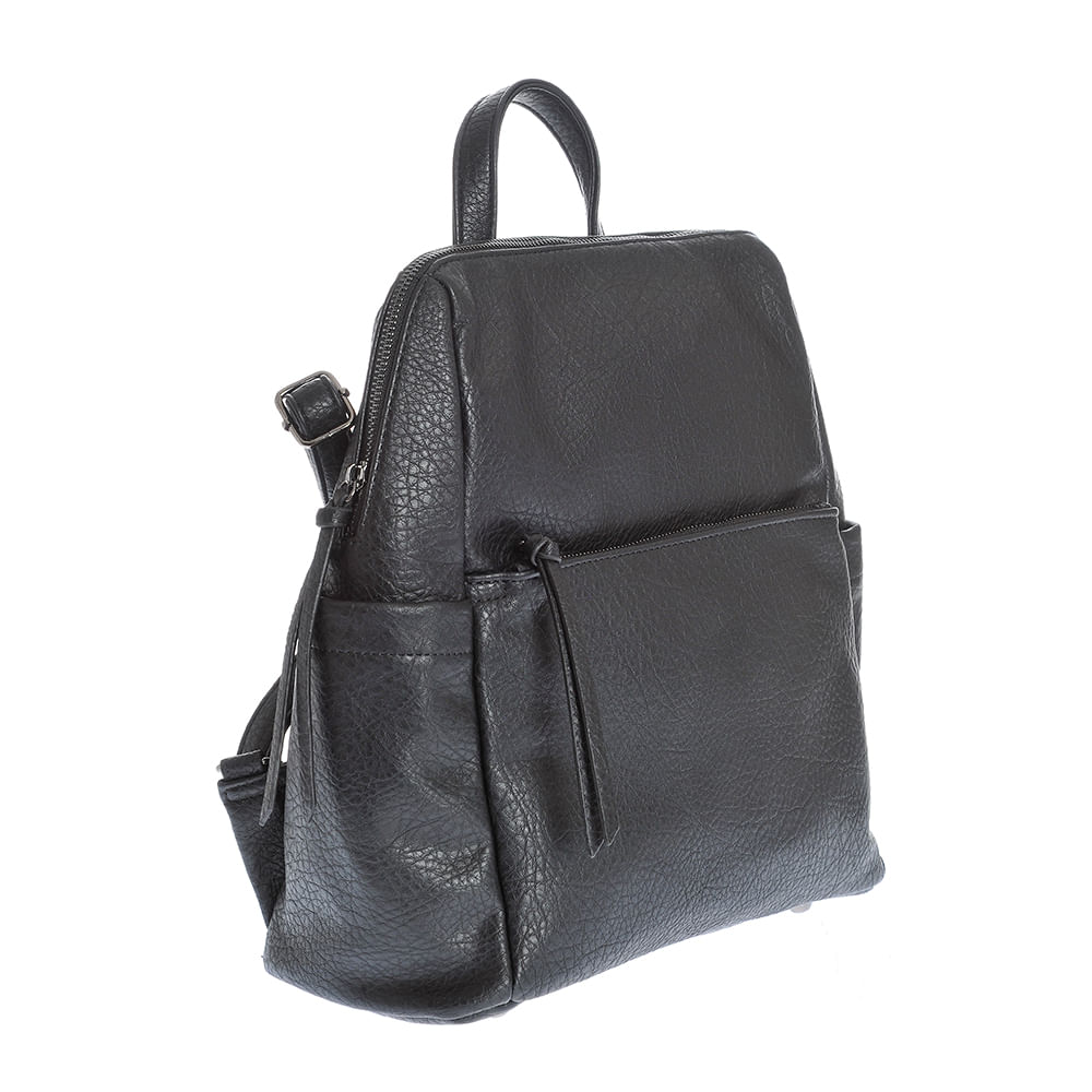Rucsac negru din piele ecologica tip satchel - 1 | YEO