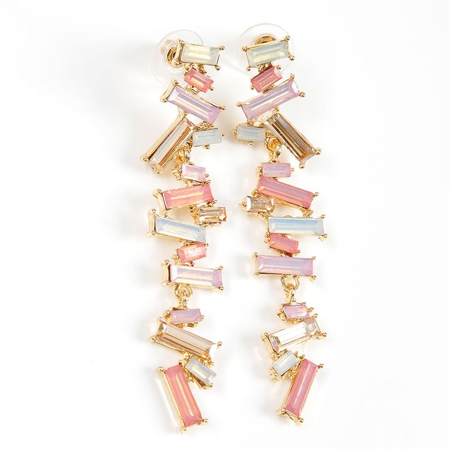 Cercei aurii cu pietre multicolore