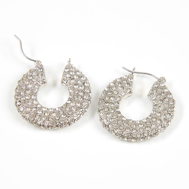 Cercei rotunzi eleganti cu pietre stralucitoare