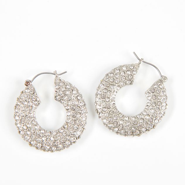Cercei rotunzi eleganti cu pietre stralucitoare