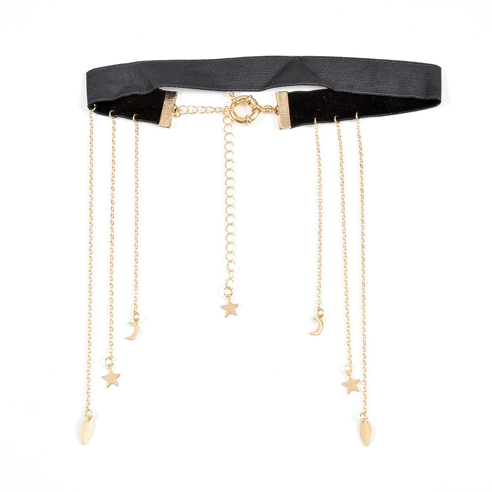 Chocker negru cu stele - 2 | YEO