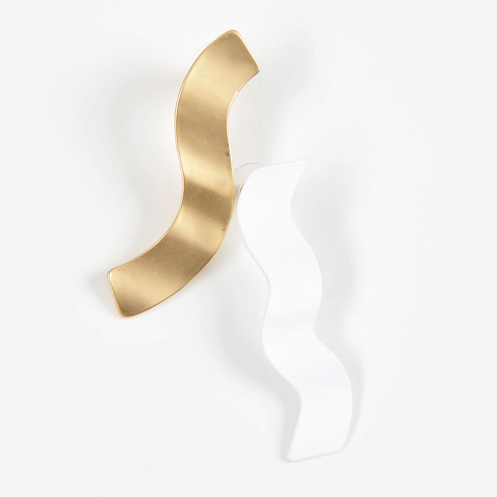 Cercei metalici cu model ondulat - 2 | YEO